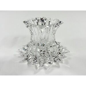 Vintage PartyLite Aurora 24% Lead Crystal Pillar Votive Candle Holder Reversible